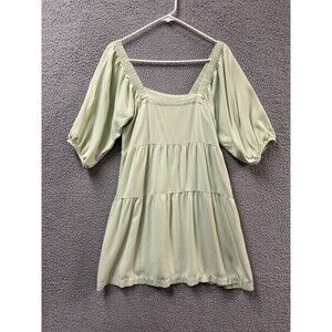 Shinestar Dress Women L Green Casual Tiered